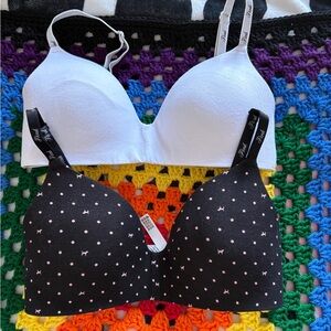 PINK Victoria's Secret Black and White Bra Duo